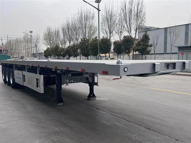 3 Axle 40ft Flatbed Semi Trailer For Panama Freight Transport factory
