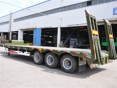 3 Axle 80 Ton Lowbed Semi Trailer For Sale