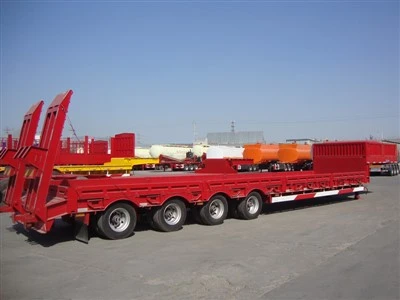 4 Axle 80 Ton Lowbed Trailer For Excavator